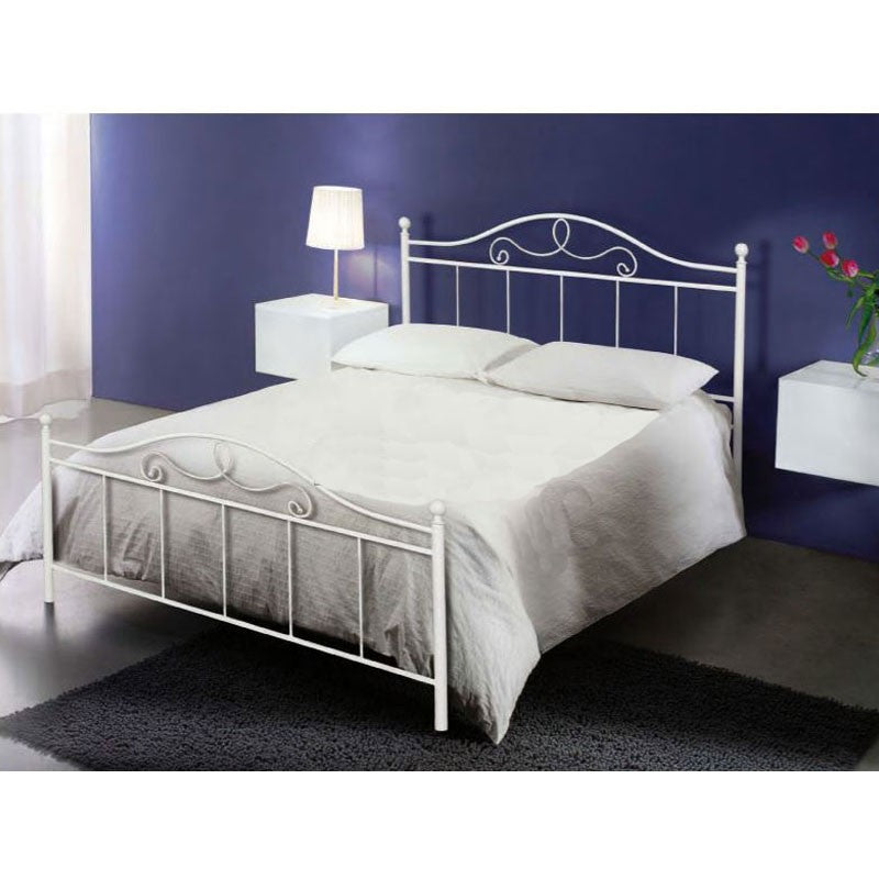 Divano Letto In Ferro Battuto Lola – Bianco Opaco | Struttura In Ferro, Rete A Doghe In Faggio | Per Materasso 80x190 Cm