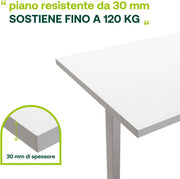 Scrivania Regolabile in Altezza Motore e Display 150x69 cm Bianco Laccato e Bianco