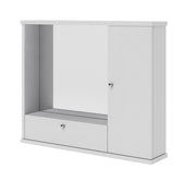 Mobile specchiera bagno bianco frassinato 1 anta c/ ribalta h.61x73x14 cm