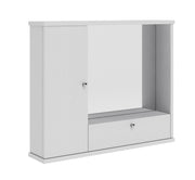 Mobile specchiera bagno bianco frassinato 1 anta c/ ribalta h.61x73x14 cm