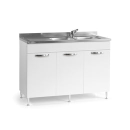 Sottolavello per cucina 3 ante Bianco reversibile Cm 120x50xH 85