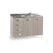 Sottolavello Per Cucina Olmo 2 Ante Con Cassetti SX Cm 120x50xH 85
