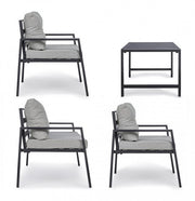 Salotto da giardino antracite con cuscini sfoderabili