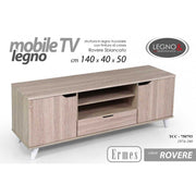 Mobile Porta tv basso rovere ante e ripiani cm 140 x 40 x 50 h