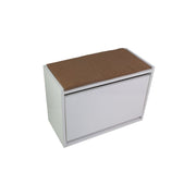 Scarpiera con panca Susa colore bianco apertura a ribalta