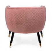 Poltroncina imbottita Caitlin rivestita in velluto rosa antico