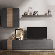 Parete attrezzata Sabry 301 cm titanio rovere Kadiz EFFEZ