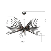 Lampada da soffitto a 5 luci Salem MDL3806 metallo nero EFFEZ