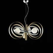 Lampadario in ferro Bianco Tortora tre luci rifiniture Cromo 58x h30 cm