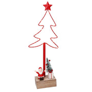 Albero metallo led con babbo natale rosso cm7x15h39