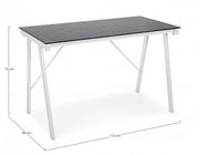 Scrivania Young Smoke piano in vetro 113x58 cm