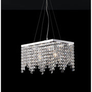 Lampadario chic e ferro Cromato due luci strass quadrati 48x30x h28 cm