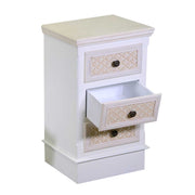 Mobiletto legno losanna 3 cassetti crema cm 37x30h64