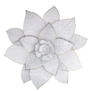 Quadro metallo fiore bianco decorazione a muro cm 46x6