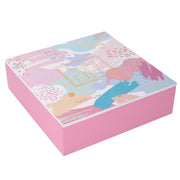 Scatola legno 9 scomparti multicolor quadro cm24x24h7