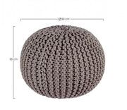 Pouf moderno ad intreccio grigio scuro cm 50