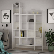 Libreria Manco bianca 6 ripiani 122x25.5x188H EFFEZ