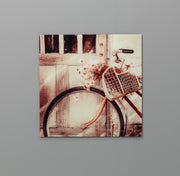 Stampa su vetro 70x70 cm con tela multicolore