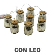 Garland for bottles wire 8 pieces platinum glass with led 200cm