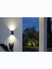 Applique in alluminio pressofuso con diffusore in vetro trasparente - Luce calda - 12W - 683 lumen grafite