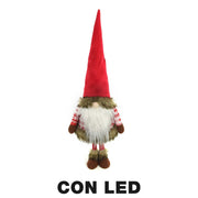 Fabric gnome with red led cm30x20h90