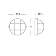 Plaf.Picc.Gabbia linea industriale tonda bianco