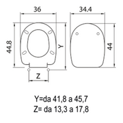 Copri water Passepartout con cerniere in acciaio inox regolabili e avvitabili dal basso