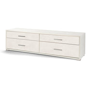 Mobiletto basso porta TV in legno quattro cassetti Bianco Ossido 179x47x h50 cm