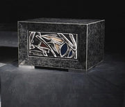 Tavolino top e base in legno nero 45x60x43h cm