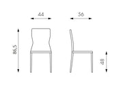 4x Sedia in similcuoio bianco