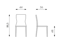 4x Sedia in similcuoio bianco