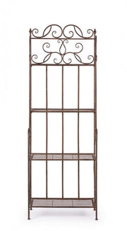 Scaffale pieghevole quattro ripiani in acciaio Marrone MELANIE 57x28x h164 cm
