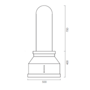 Cappa aspirante URBAN 100% in acciaio inox brunito cm Ø50