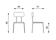 4x Sedia in polipropilene con seduta in azzurro