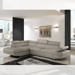 Divano angolare sinistro Julie con letto estraibile grigio 297x206x79