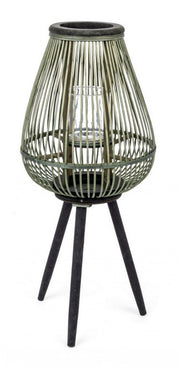 4x Lanterna Treppiede Bamboo Ver-Nero H61.5