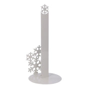 Round white snowflake metal paper towel holder cm ø15h33