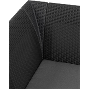 Salottino da giardino angolare Emma, 5 posti con tavolino, colore grafite