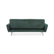 Divano letto tre posti in velluto Verde Scuro JOHNNY 210x83x h85 cm