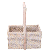 Portabottiglie rattan algarve 2 posti bianco rettangolare cm24,5x14,5h13/31