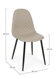 Sedia da pranzo in similpelle Tortora AMANDA 45x54x h87 cm