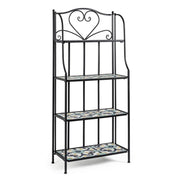 Libreria pieghevole Positano 4 piani in metallo stile country cm 57x28x133h