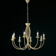 Lampadario in ferro Avorio decape otto luci 74x h60 cm