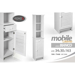 Colonna bianca bagno stile veneziano con anta cm 34 x 30 x 163