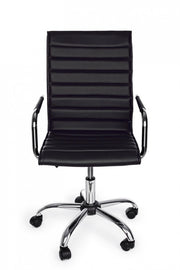Poltrona da ufficio PERTH nero braccioli e ruote in similpelle altezza regolabile