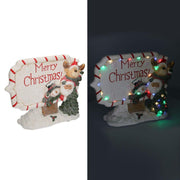 Scritta resina bianco rosso con led cm45x12h36