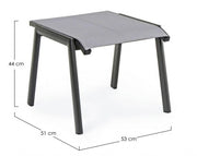 Poggiapiedi arredo giardino alluminio antracite Cruise cm 53 x 51 x 44