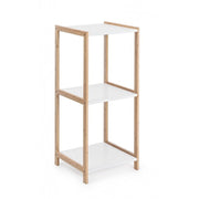 Scaffale Brooklyn bagno cucina bianco bamboo