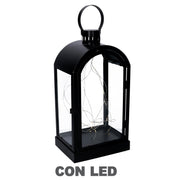 Lanterna led metallo nero cm20,2x15,2h38,5-46