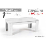 Tavolino basso bianco salotto Con un ripiano cm 100 x 50 x 40 h